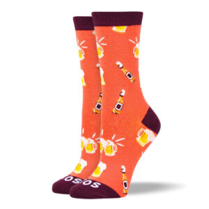 Women's Funny Orange Beer Socks