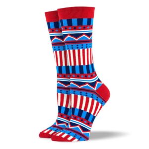 Women's Red Zig Zag Stripes Socks