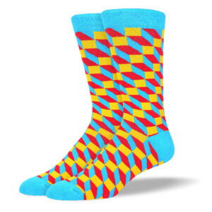 Men's Crazy Blue 3D Dress Socks