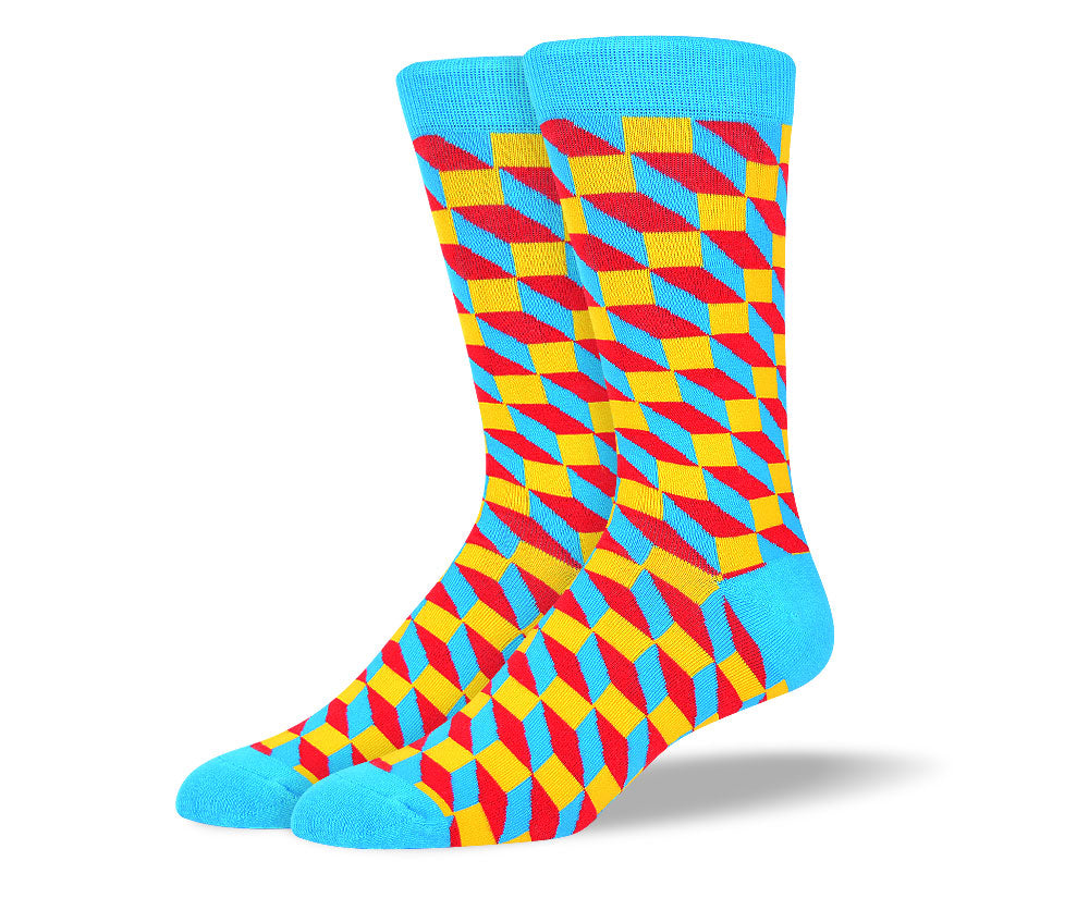 Men's Crazy Blue 3D Dress Socks