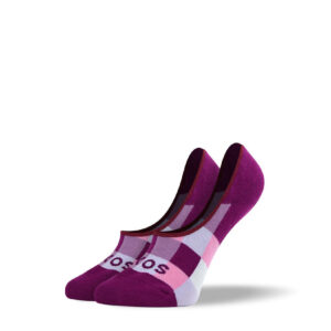 Women's Purple Checkered No Show Socks