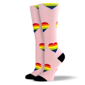 Women's Pink Heart Compression Socks