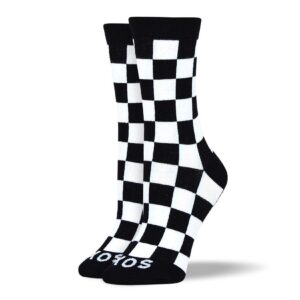 Women's Trendy Black & White Square Socks