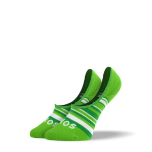 Women's Green Stripes No Show Socks