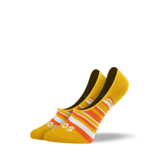 Women's Orange Stripes No Show Socks