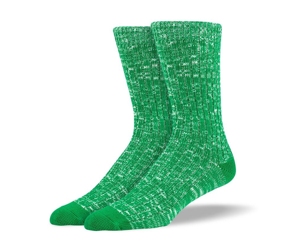 Mens Green Casual Crew Socks