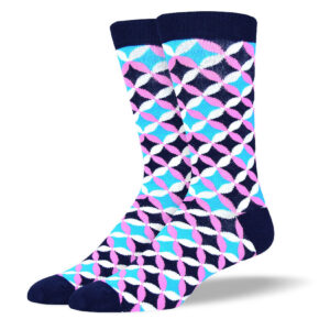 Men's Blue & Pink Flower Petal Socks