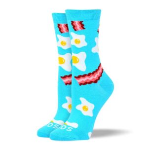 Womens Novelty Bacon & Eggs Socks
