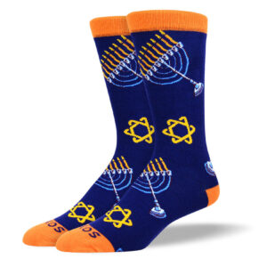 Men's Navy Hanukkah Socks