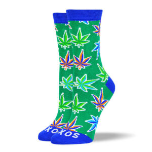 Women's Cool Green Weed Leaf Socks