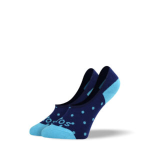Women's Small Blue Polka Dots No Show Socks