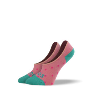 Women's Small Pink Polka Dots No Show Socks