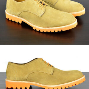 Mens Brown & Orange Derby Dress Shoes