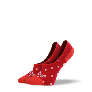 Women's Small Red Polka Dots No Show Socks