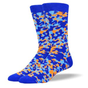 Men's Awesome Blue & Orange Camouflage Socks