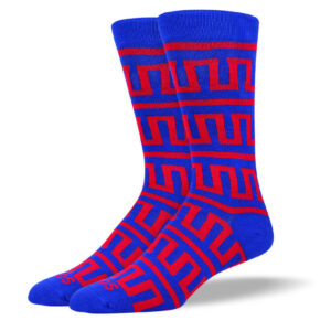 Men's Blue & Red Aztec Pattern Socks