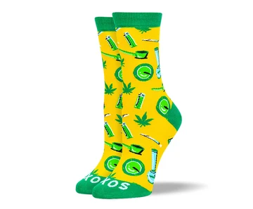 Women's Cool Yellow Weed Socks