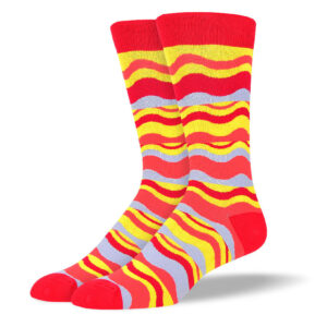 Men's Crazy Red Waves Socks