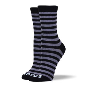 Women's Grey & Black Stripes Socks