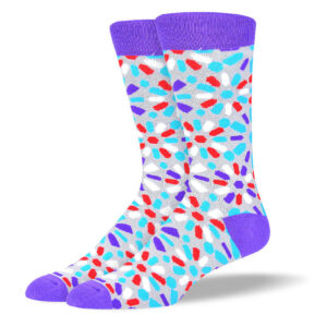 Men's Fun Purple Flower Socks