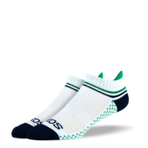 Women's White Green Stripes Athletic Ankle Socks