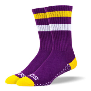 Women's Purple & Yellow Athletic Crew Socks