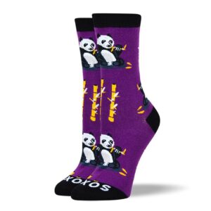 Women's Wedding Purple Panda Socks