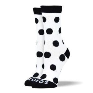 Women's White & Black Big Dots Socks
