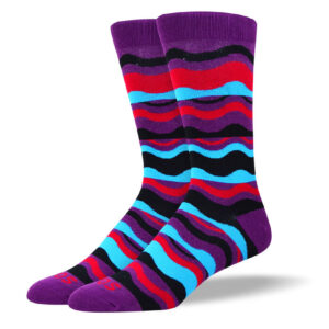 Men's Crazy Purple Waves Socks