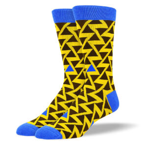 Men's Bold Yellow Zig Zag Socks