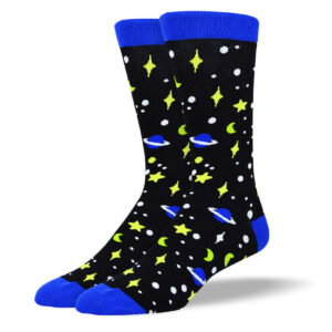 Men's Crazy Black Space Socks