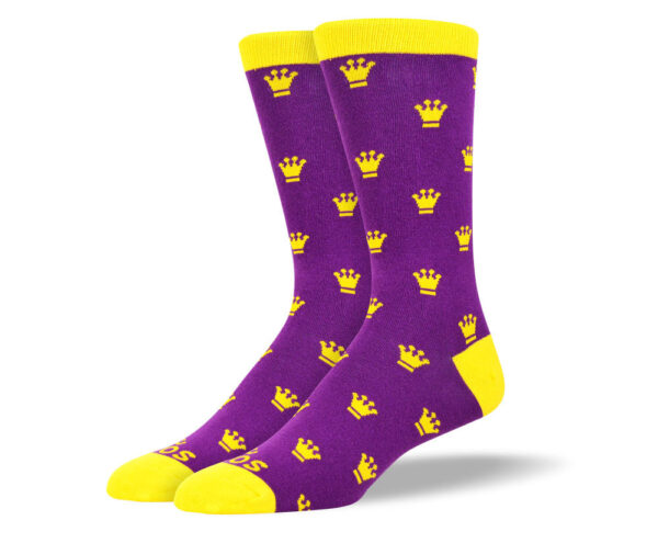 Men's Purple & Yellow Crown Socks