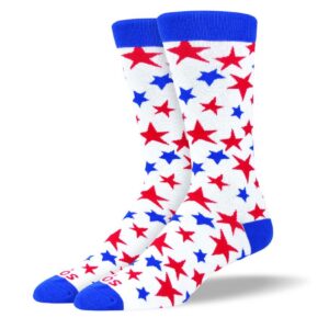 Men's Cool Blue & Red Stars Sock