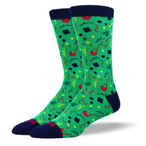 Men's Fun Green Party Socks (FREE Trial)