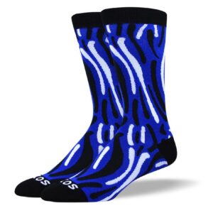 Men's Novelty Dark Blue Wave Socks