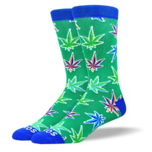 Men's Awesome Green Weed Leaf Socks