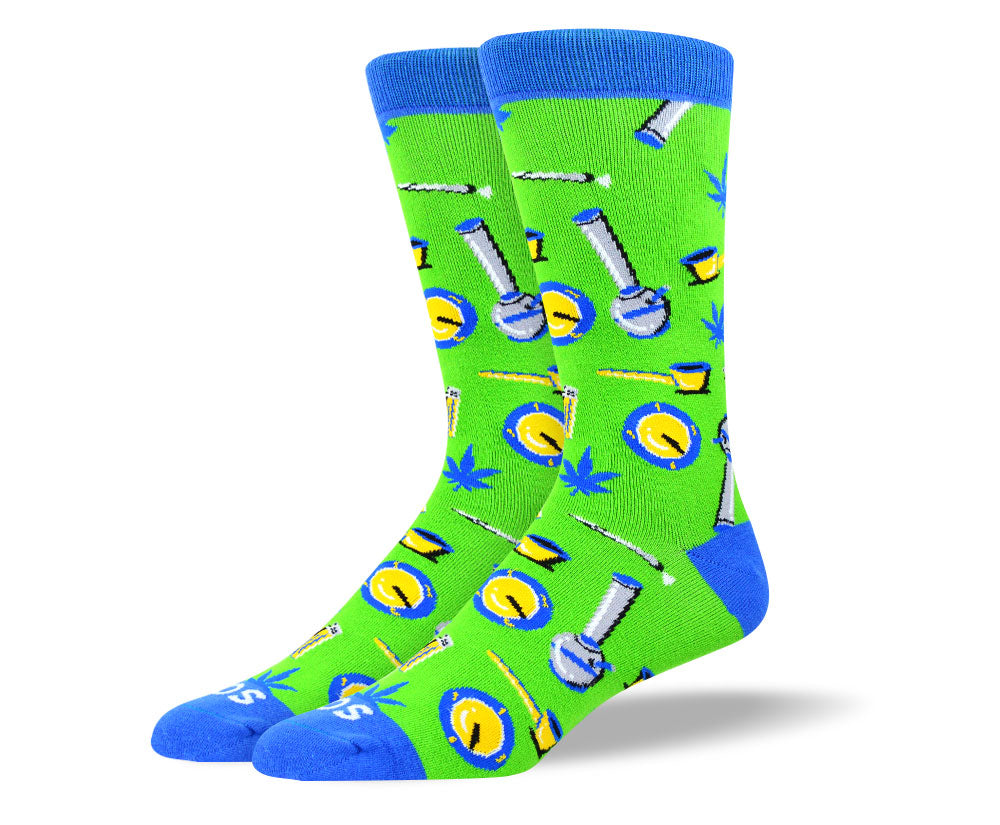 Men's Funny Green Weed Socks