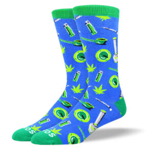 Men's Crazy Blue Weed Socks