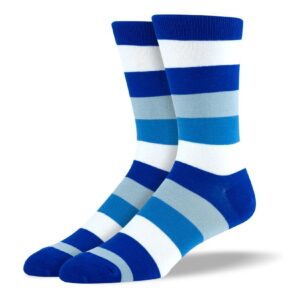 Men's Dress Blue & White Stripes Socks