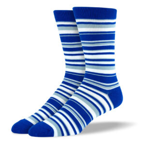 Men's Blue & White Thin Stripes Socks