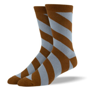 Men's Brown Diagonal Stripes Socks