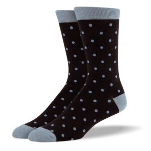 Men's Dark Brown Small Polka Dots Socks