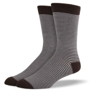 Men's Dark Brown Thin Stripes Socks