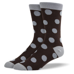 Men's Dark Brown Big Dots Socks