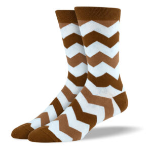 Men's Brown Zig Zag Socks