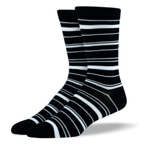 Men's Black & White Thin Stripes Socks