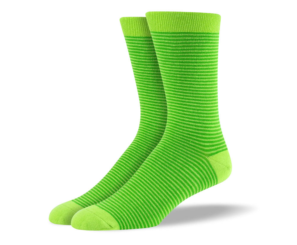 Men's Green Thin Stripes Socks