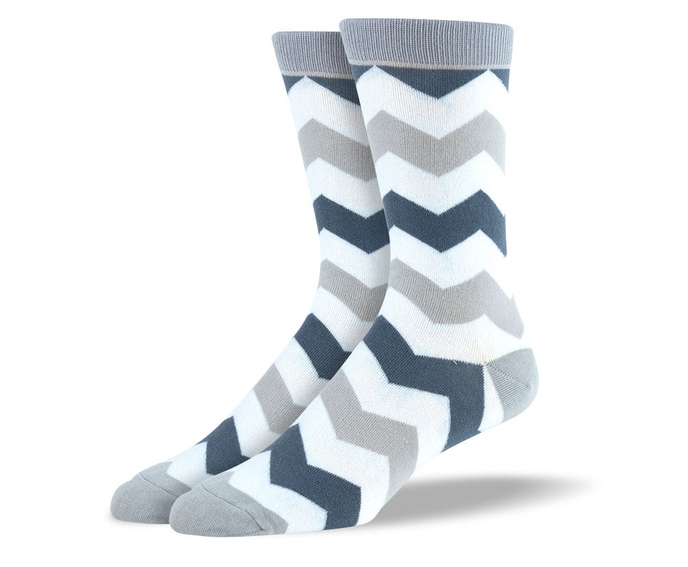 Men's Grey Zig Zag Socks