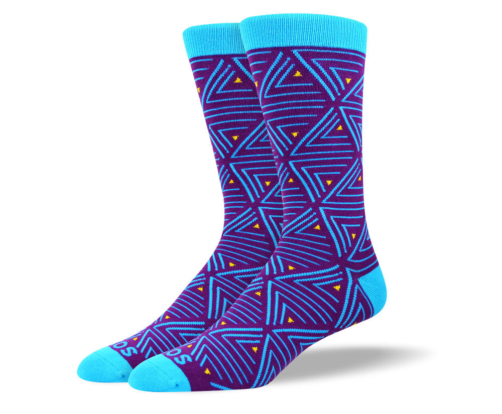 Men's Funny Blue Triangle Socks