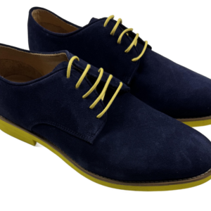 Mens Blue and Yellow Suede Wingtip Dress Shoes